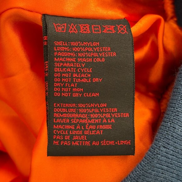 NWT SCHOTT Embroidered Jacket in Navy Blue  Flight Naval Bomber  MEN'S XL - Picture 9 of 11